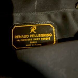 Renaud Pellegrino leather tote, hand stitched 2 outer pockets. 3 compartments.
